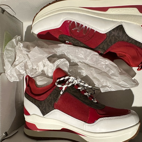 Red & Brown MK Sneakers - Picture 5 of 7